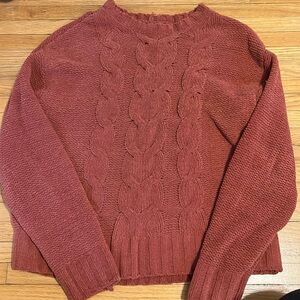 american eagle knit auburn sweater, thick material
